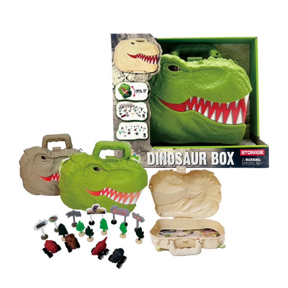 MALETA CABEZA DINO CON ACCESORIOS