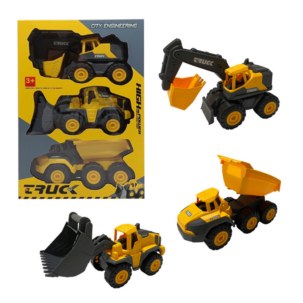 SET 3 VEHICULOS FRICCION CONSTRUCCION INFANTIL