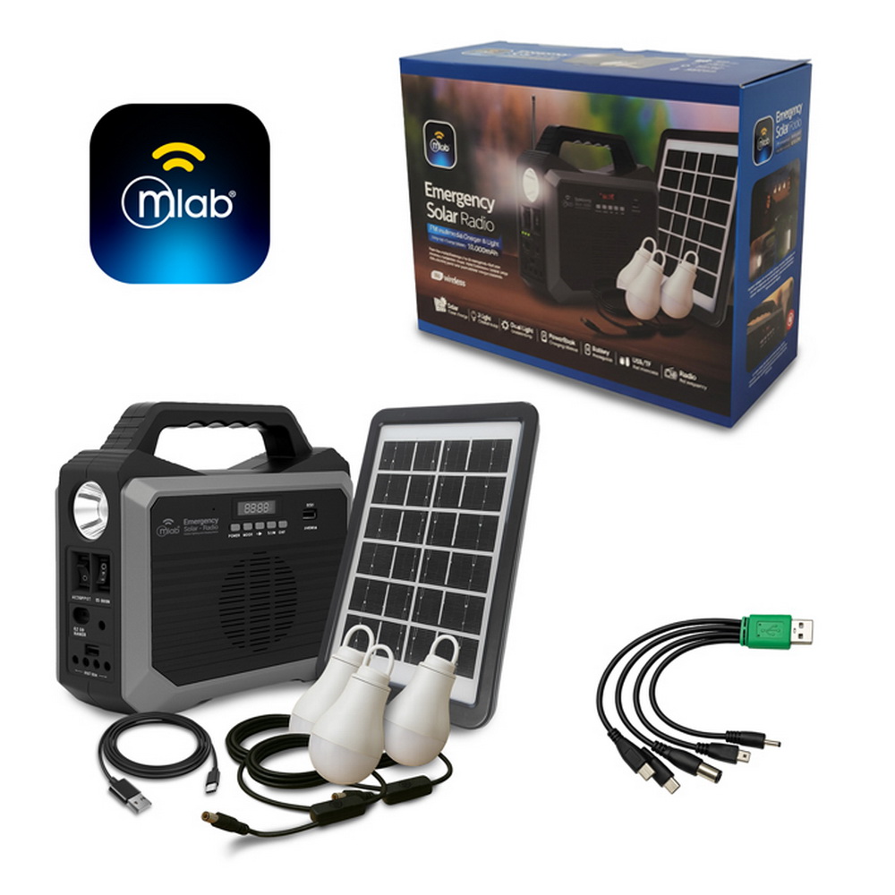 RADIO BATERIA EMERGENCIA SOLAR 10.000MAH CON LAMPARA MLAB